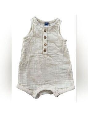 Old Navy Cream Button-Up Romper